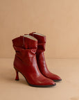 The Jolene | Red Kitten Heeled Western Boot