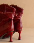 The Jolene | Red Kitten Heeled Western Boot