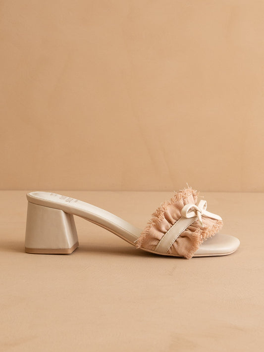 The Julissa | Apricot Romantic Low Heel Sandal