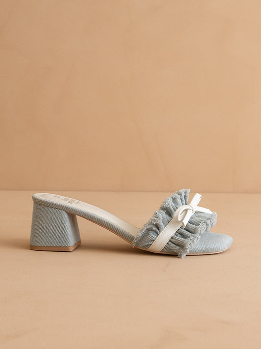 The Julissa | Denim Romantic Low Heel Sandal