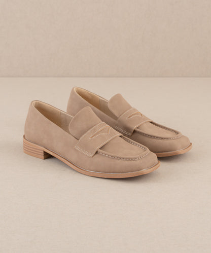 The June | Cedar Wood Classic square toe penny loafer