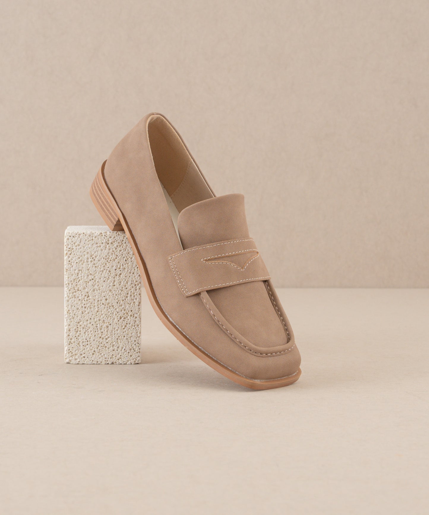 The June - Cedar Wood Classic square toe penny loafer