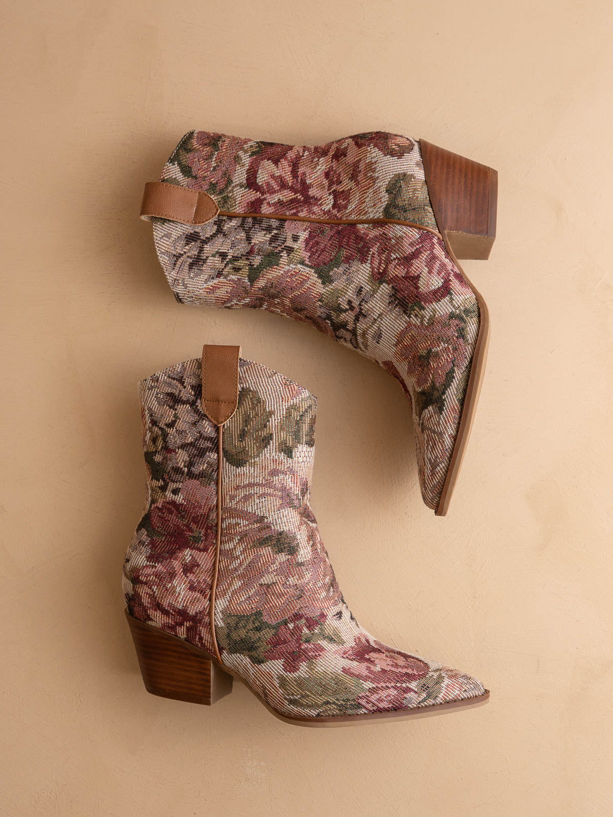 The Karina | Mauve Tapestry Bootie – Oasis Society
