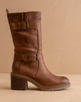 The Kristen | Brown Moto Buckle Boot