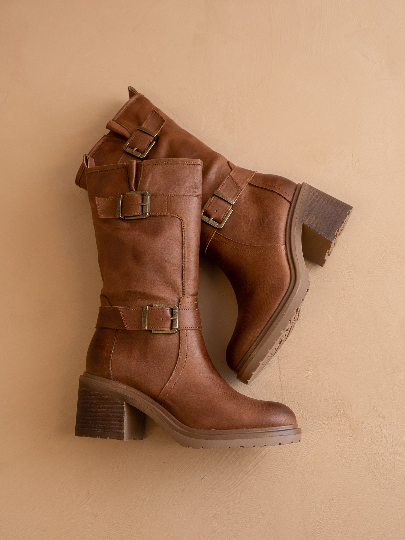 The Kristen | Brown Moto Buckle Boot