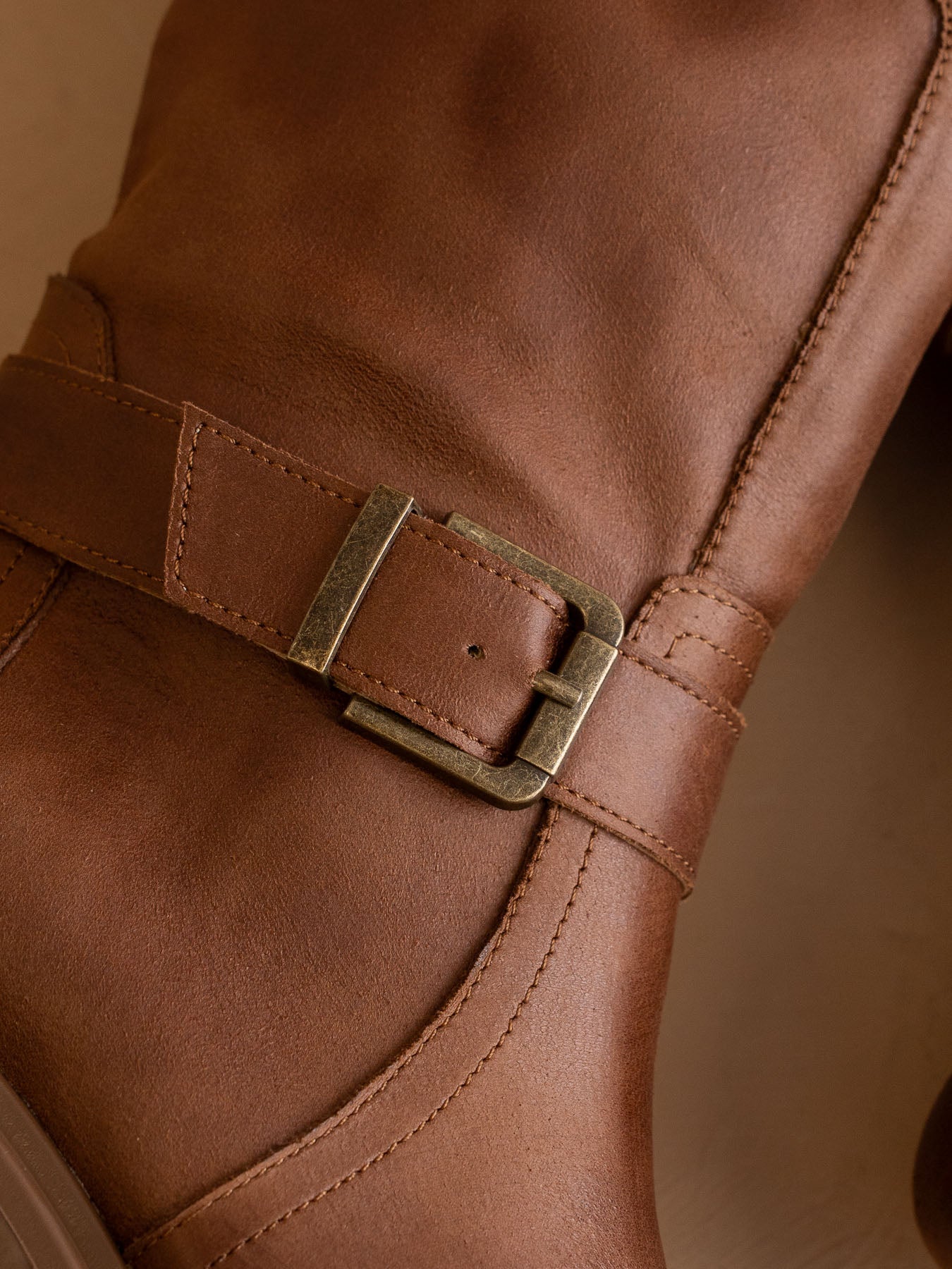 The Kristen | Brown Moto Buckle Boot