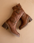 The Kristen | Brown Moto Buckle Boot