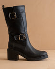 The Kristen | Black Moto Buckle Boot