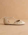 The Laney | Beige Lace Up Ballet Flat
