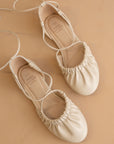 The Laney | Beige Lace Up Ballet Flat