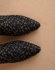 The Lexington | Black Tweed Sleek Pointed Toe Knee High Boot