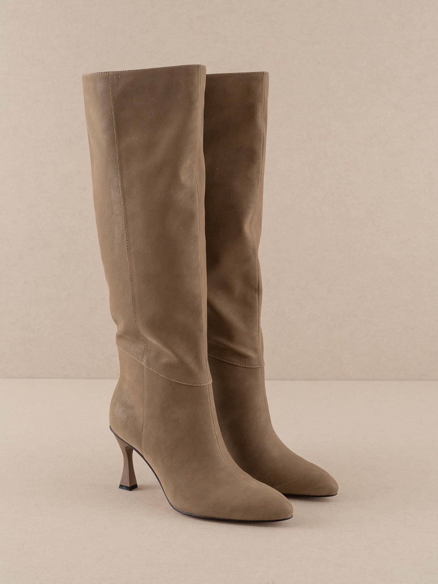 The Lexington | Dark Taupe Pointed Toe Knee High Boot