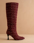 The Lexington | Ruby Tweed Pointed Toe Knee High Boot