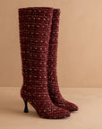 The Lexington | Ruby Tweed Pointed Toe Knee High Boot