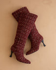 The Lexington | Ruby Tweed Pointed Toe Knee High Boot