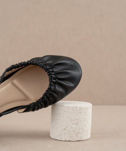 The Laney | Black Lace Up Ballet Flat