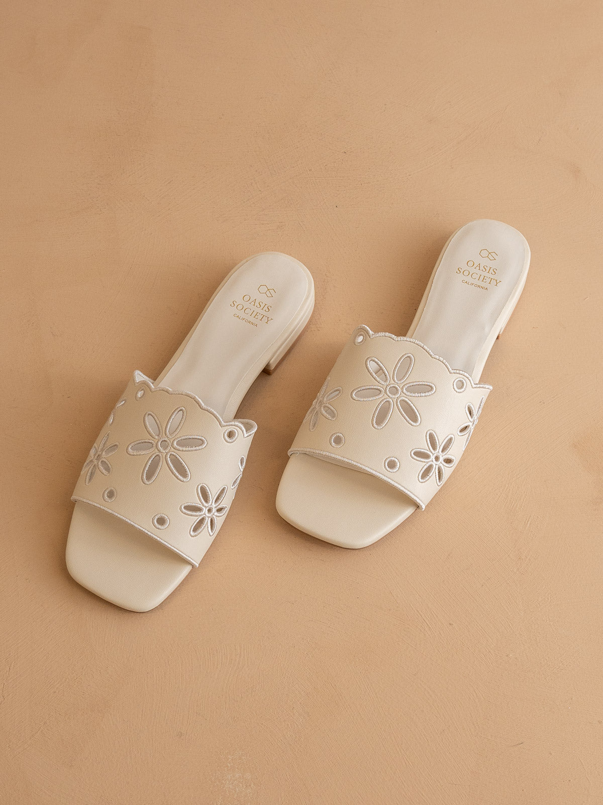 The Manila | Beige Flower Cutout Sandals *final sale*