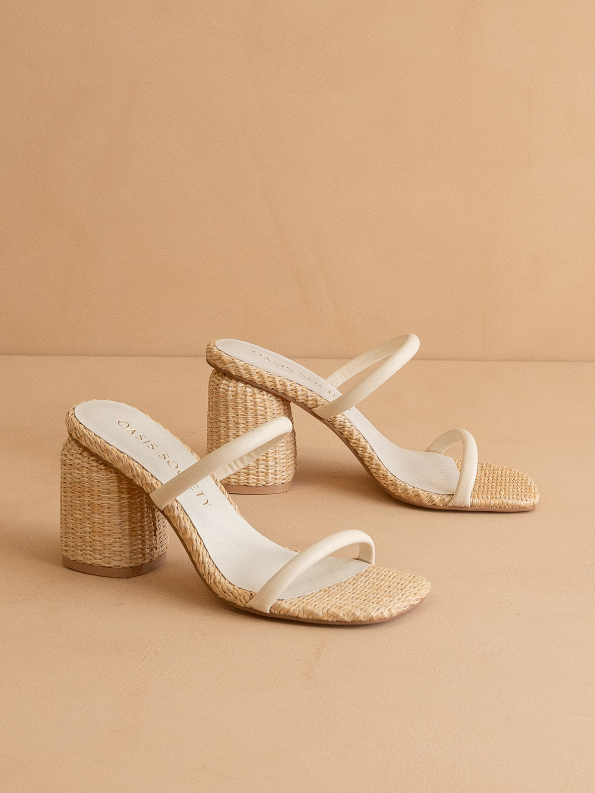 The Margaret | Beige Rattan Heel