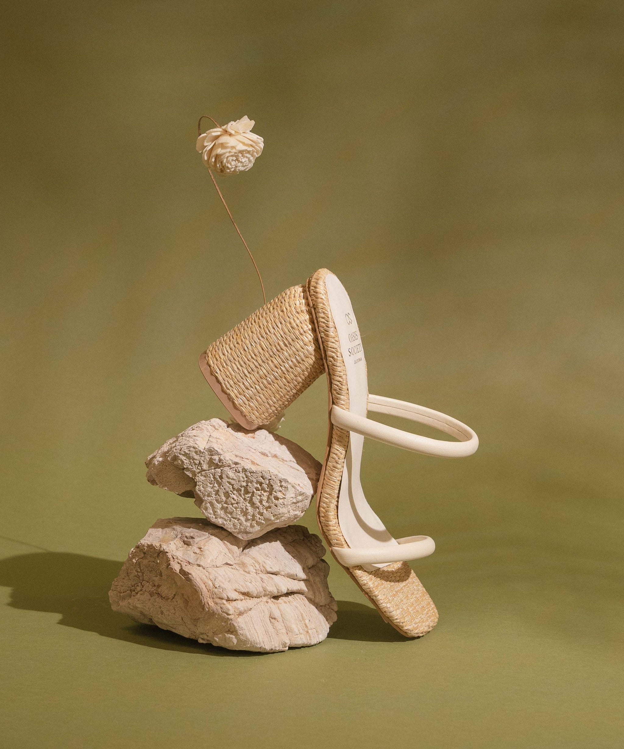 The Margaret Beige Rattan Heels