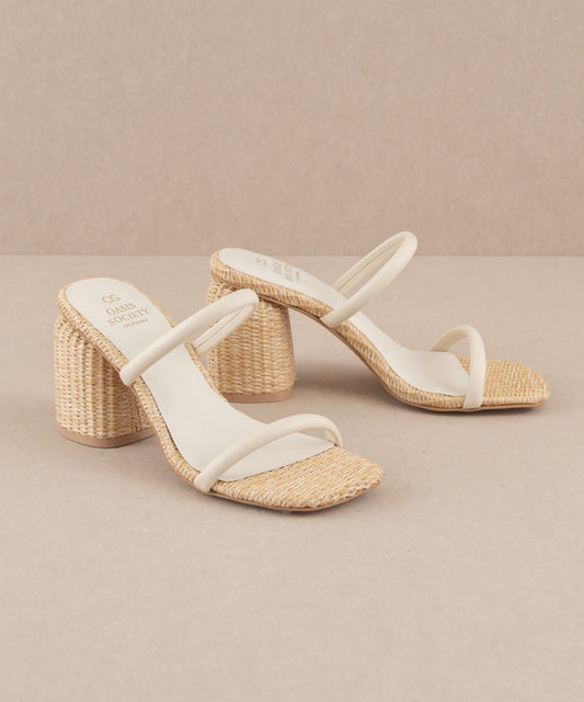 The Margaret | Beige Rattan Heel