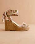 The Oceana | Rose Garden Floral Wrap Espadrille Wedge