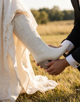 The Kamilla | White on White Embroidered Cowboy Boot For Bridal Or Festival