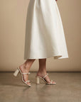 The Wendy | Beige Double Strap Bow Heels