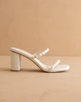 The Phoebe | White Floral Mini Pearl Strap Heel – Bridal & Occasion