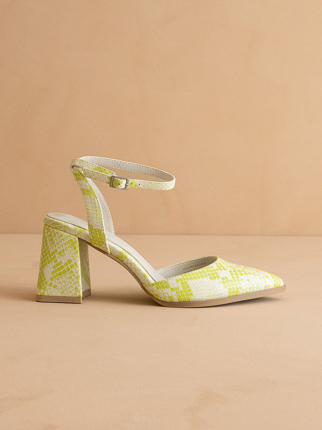 The Princess | Lime Pointed Toe Heel with Ankle Strap