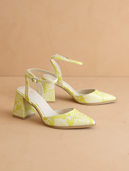 The Princess | Lime Pointed Toe Heel with Ankle Strap