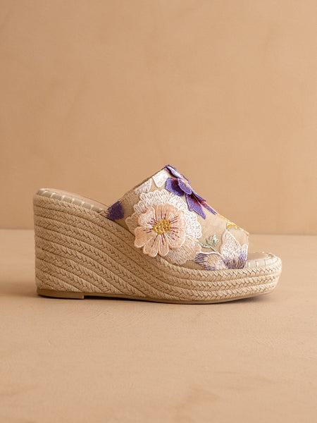 The Raina | Floral Espdarille Slip On Wedge – Oasis Society