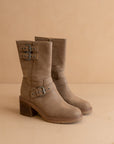 The Rider | Dark Taupe Mid-Calf Moto Boot * FINAL SALE *