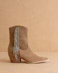 The Rowan | Khaki Rhinestone fringe cowboy boot *final sale*