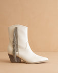 The Rowan | White Rhinestone fringe cowboy boot *final sale*