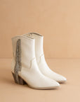 The Rowan | White Rhinestone fringe cowboy boot *final sale*