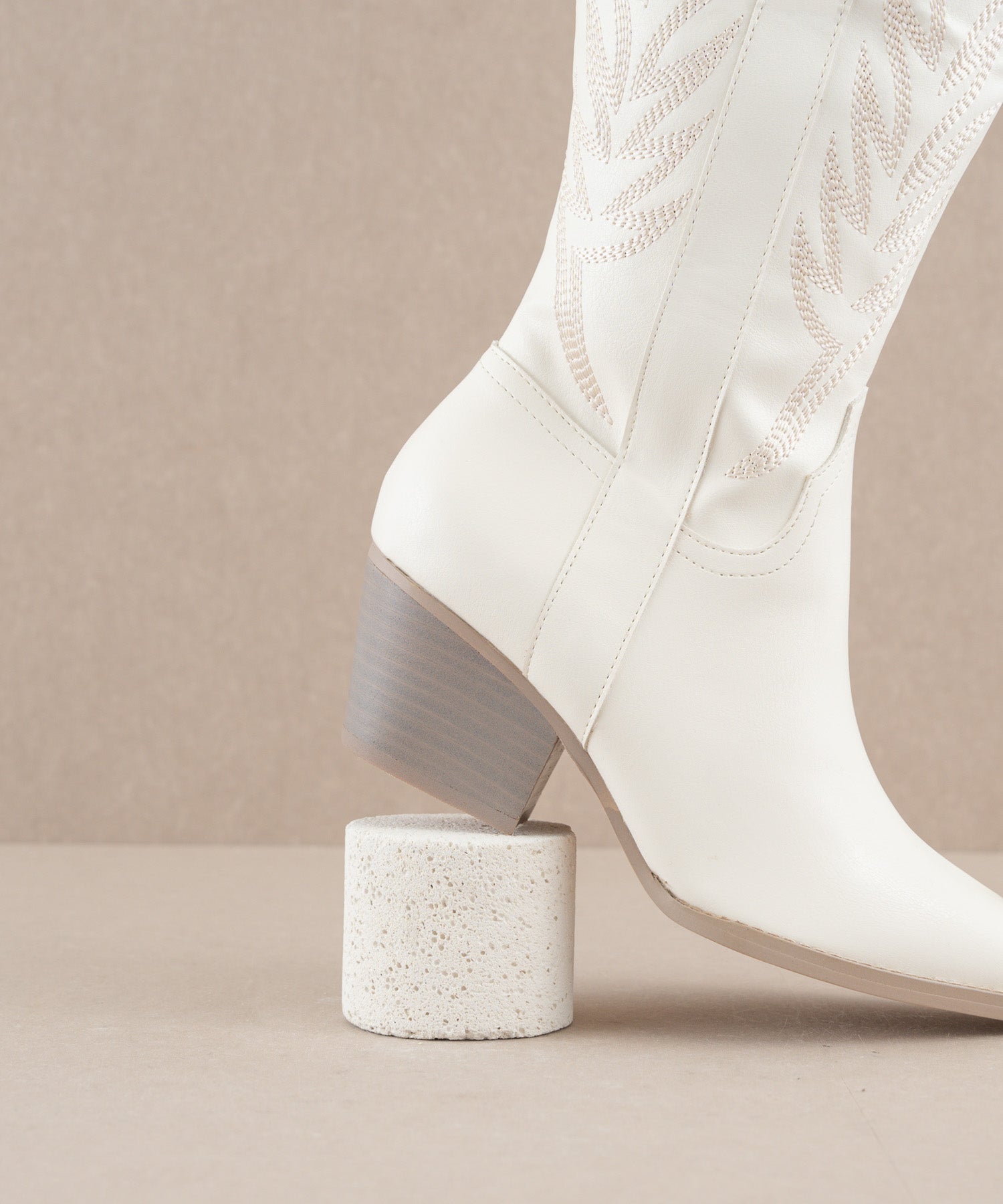 The Samara White Embroidered Tall Boot 8.5 White