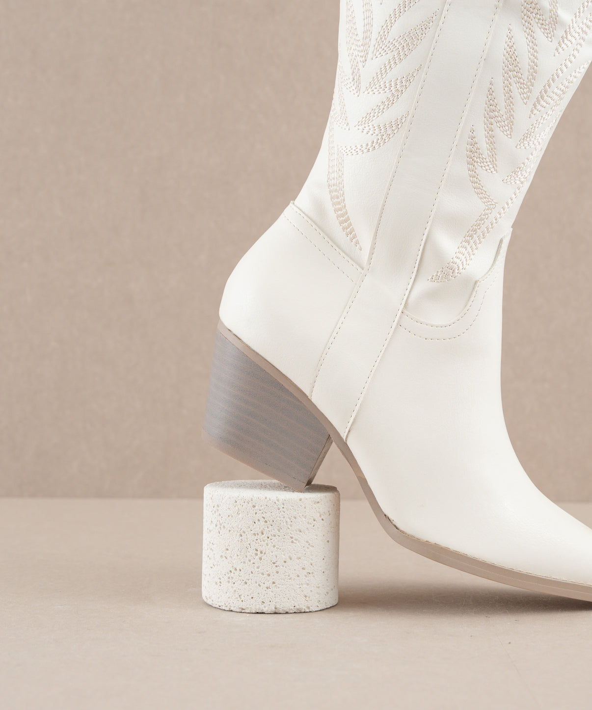 Samara Embroidered Boots in White