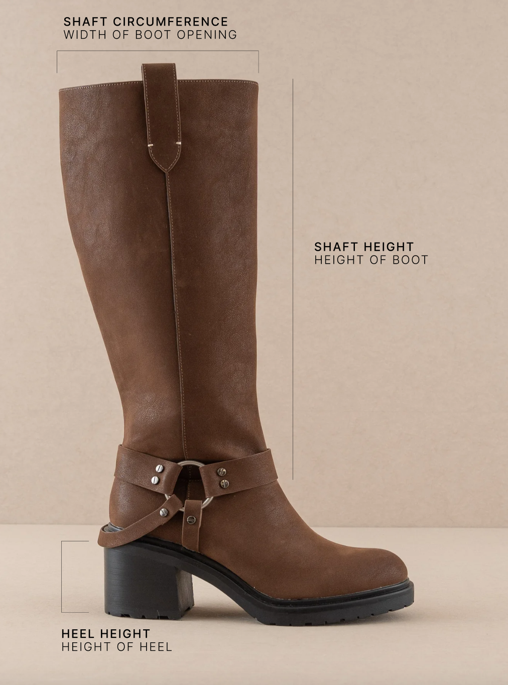 The Leanne | Coffee Moto Knee High Boot