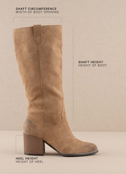 The Roxanne Latte Knee High Western Bucket Boot Oasis Society