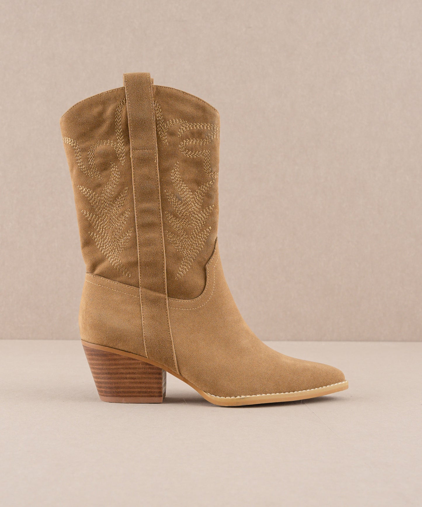 The Sephira - Camel Embroidered Western Short Boot