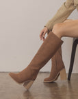 The Shiloh | Brown Knee High Block Heel Boot