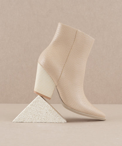 The Sonia - Beige Western Ankle Boots