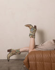 The Sorrel | Vintage Floral Tapestry Print Western Cowgirl Bootie