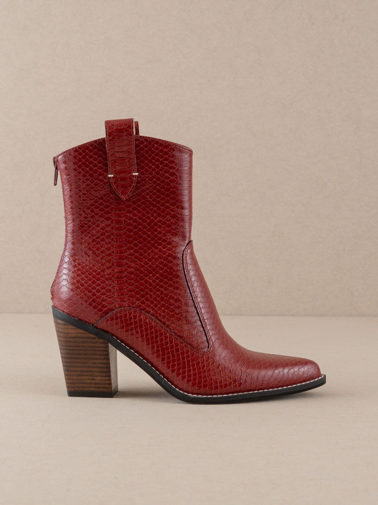 The Tara | Red Two paneled western boot