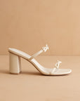 The Wendy | Beige Double Strap Bow Heels