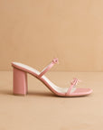 The Wendy | Pink Double Strap Double Bow Heels