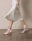 The Wanda | Taupe Floral Appliqué Cowgirl Boot