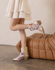The Wanda | Taupe Floral Appliqué Cowgirl Boot