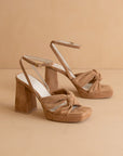 The Zoey | Almond knotted band platform  heel  *FINAL SALE*