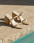 The Margaret | Beige Rattan Heel